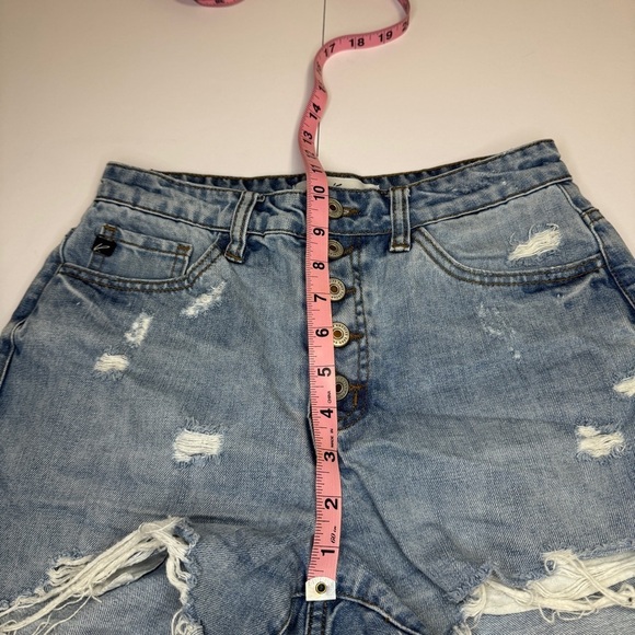 KanCan High Rise Distressed Denim Shorts Button Fly Size Small - Picture 7 of 10
